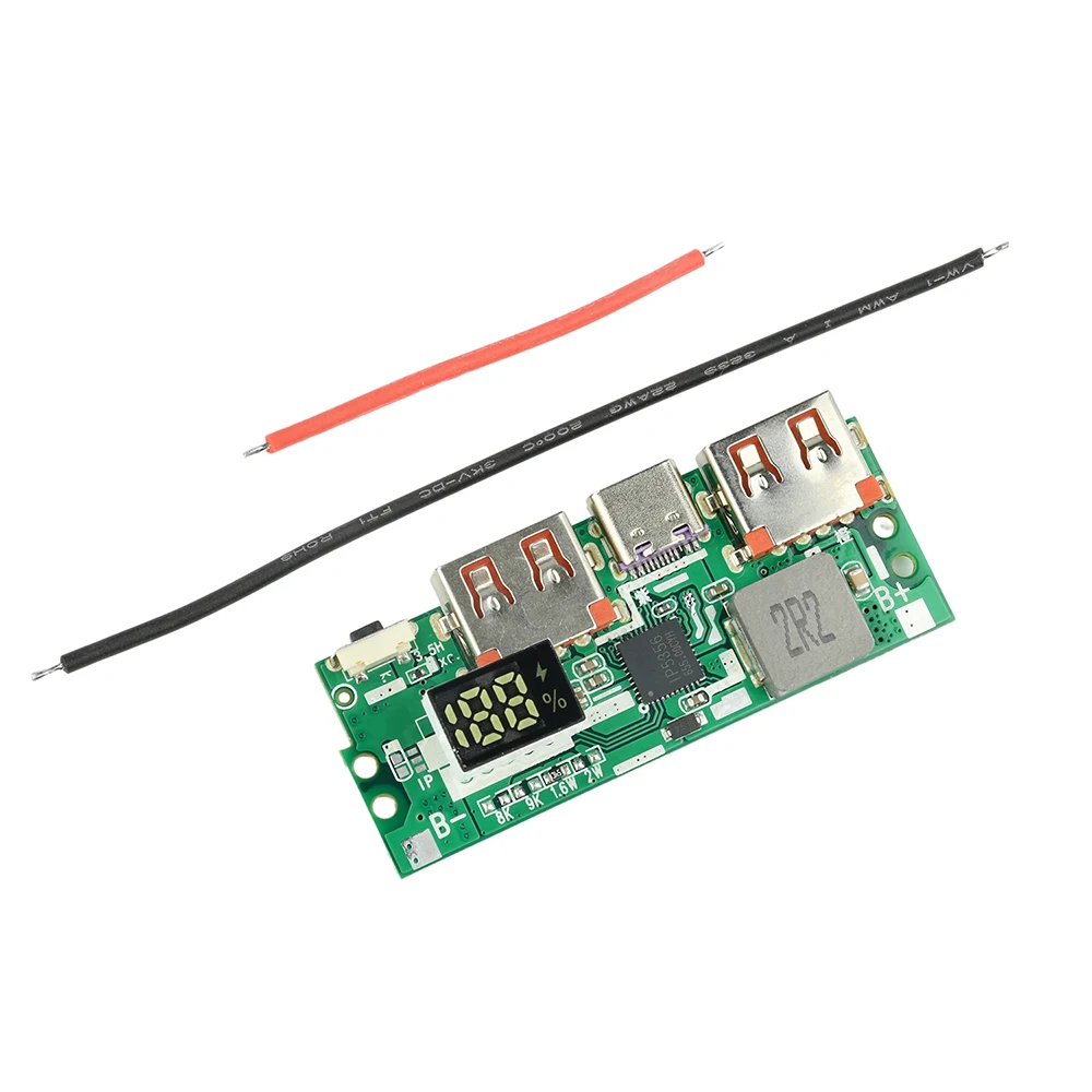 22.5W Hızlı Şarjlı Powerbank DIY Kiti, Dijital Ekranlı 1260110 Pil Kutusu İnce Taşınabilir 20000mAh Powerbank Modülü