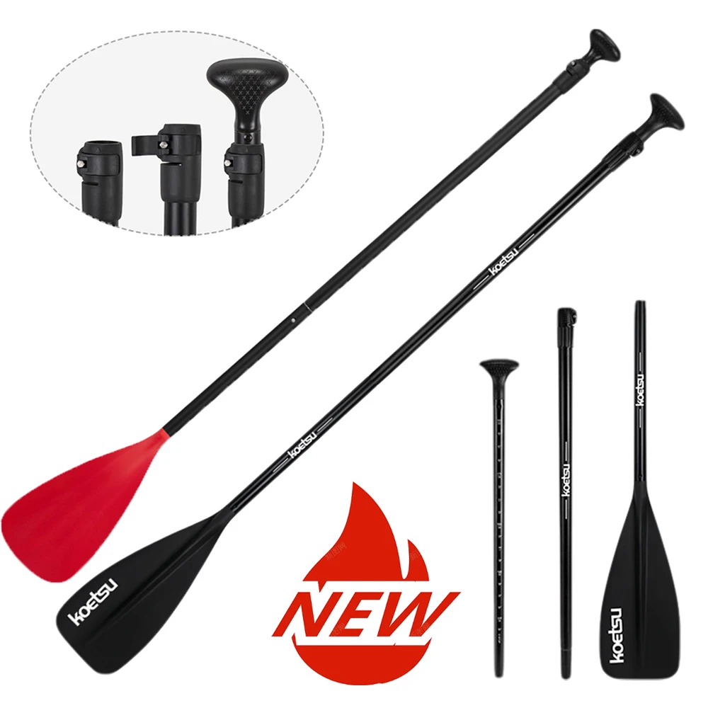 

Double-Head Kayak Paddle Adjustable Asymmetrical 3 sections Paddle Aluminum Alloy Quick Release Nonslip Rubber Stand Up Paddle