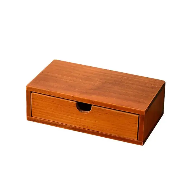 Retro Fa Fiók Tároló Box Asztali Tárolószekrény Szekrény Befejező Doboz Típusú Ékszer Kozmetikai Szervező