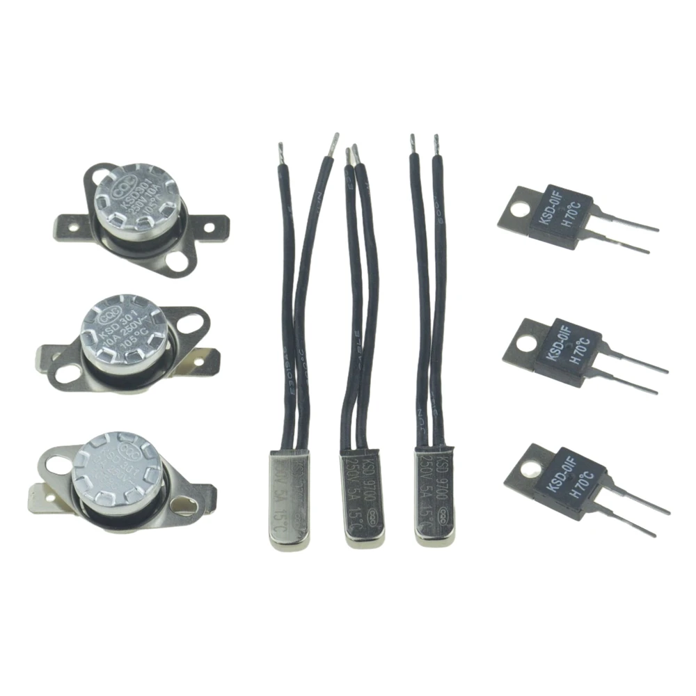 2 Pcs Thermal Switch 40c 50c 80c 60c 100c No Nc Normally Open Closed 250v 5a 10a Thermostat