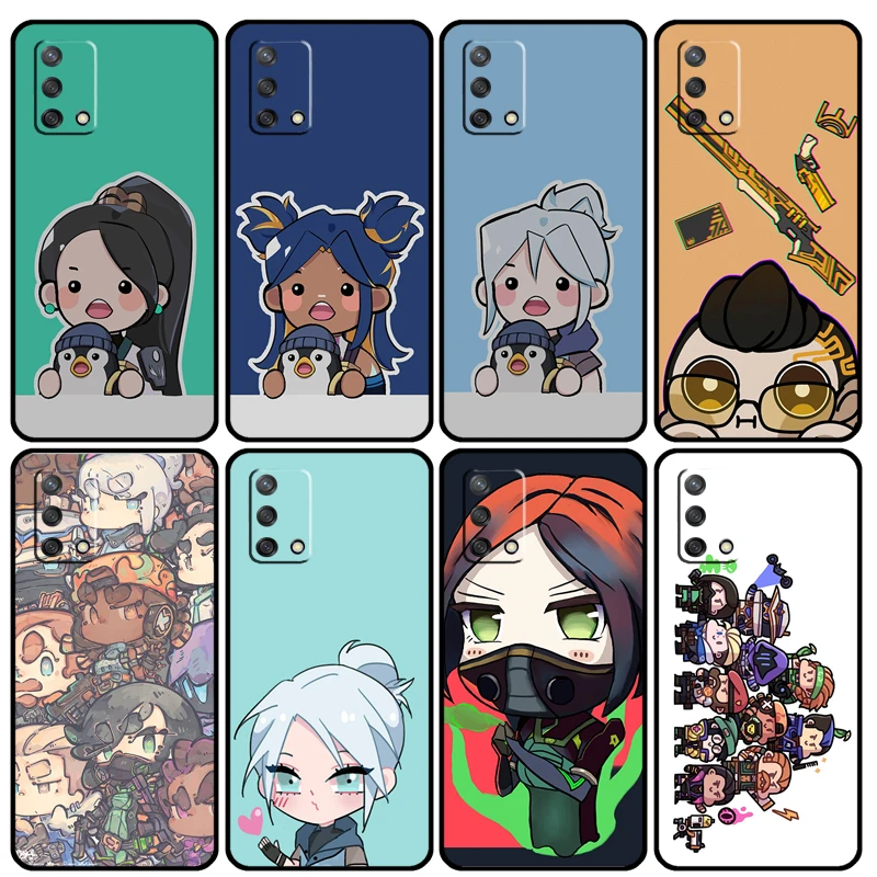 Cute Cartoon Valorant Chibi Per Oppo A53 2020 A5 A9 A31 A52 A72 A15 A16 A83 A91 A93 A54 A74 A94 Trovare X3 X5 Caso Di Lite
