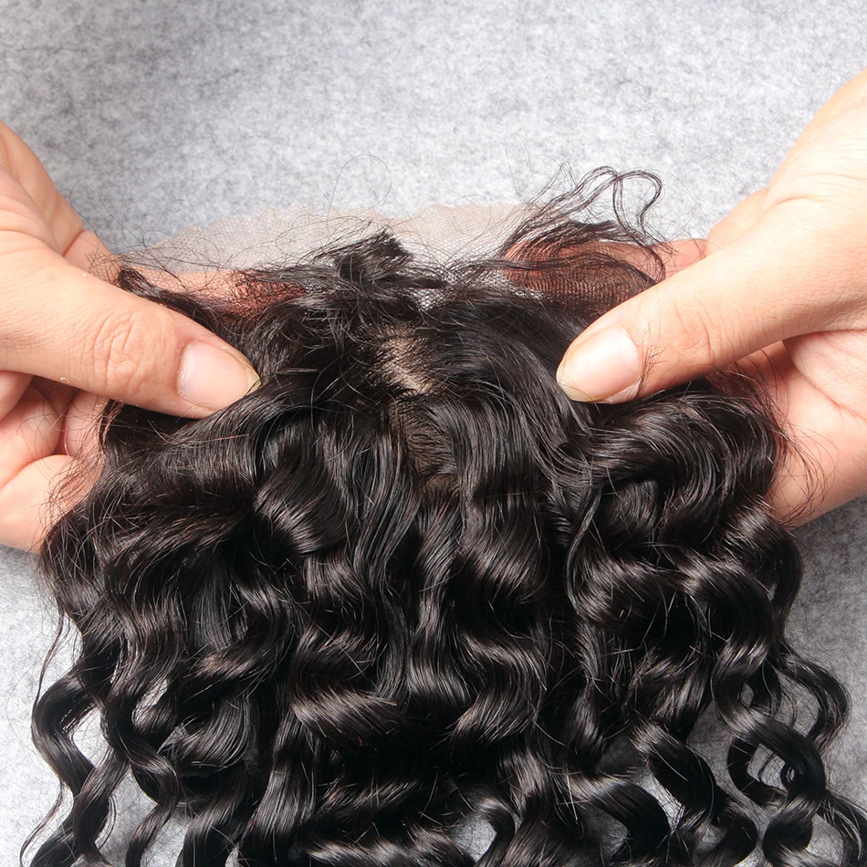 Deep Curly Silk Based 4X4 Lace Closure Brazilian Remy Human Hair Silk Base Closure PrePlucked Hairline Free Part