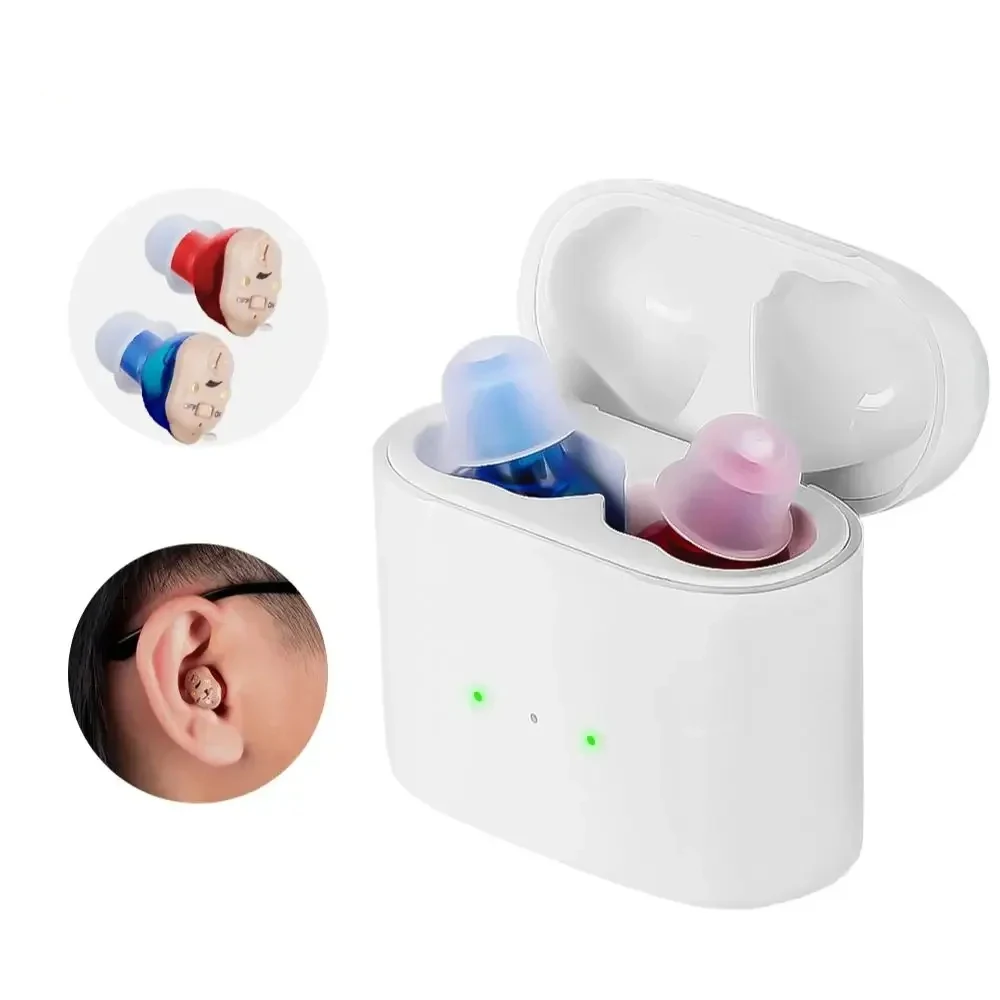 Mini Invisible Hearing Aids for Elderly Rechargeable Wireless Sound Amplifier Deaf Assistive Listening Headphones hearing aid