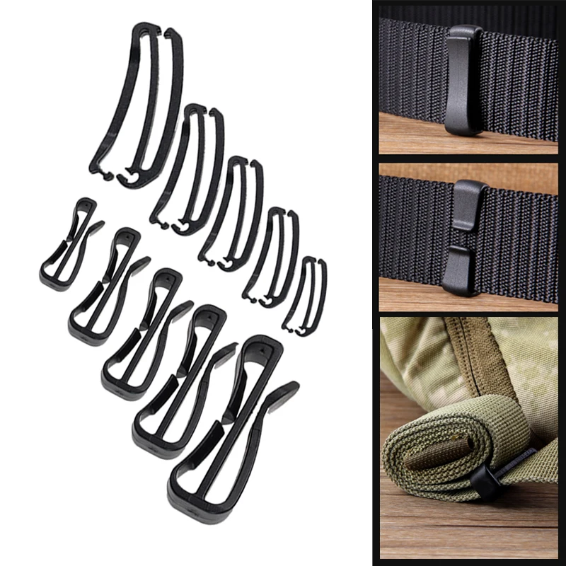 20/25/32/38/50mm molle attach webbing end clip clasp fastener strap buckle waist belt link bag adjust quick slip keeper backpack tent rope buckle tactical buckle pipe inserts elastic straps rubber tension strap