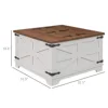 Homcom Coffee Table with Flip Top Hidden Storage, Square Center Table White 3