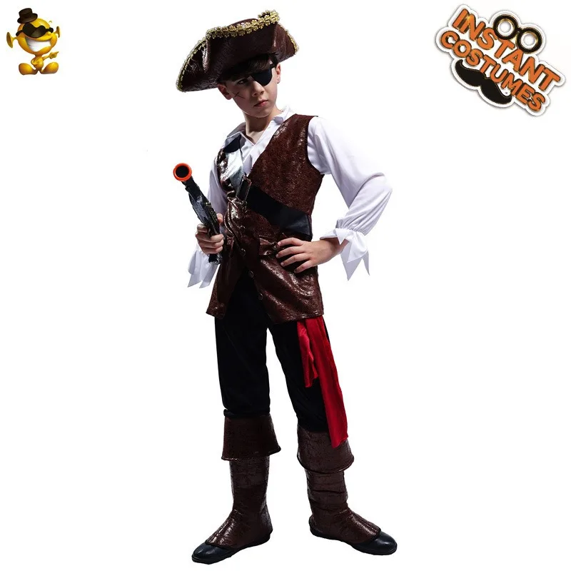 Boys Pirate Costume Children's Male Pirate Captain Cosplay Carnival Party Stage Performance Costume kids cosplay costume