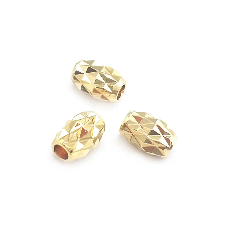 Cuentas de Brass Doradas de 18K Diseño Ovalado Cilíndrico Suministros para Hacer Joyería DIY - details 55