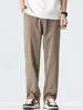 Coffee Ultra-thin Wide Pants Men Lyocell Fabric Breathable Soft Straight Casual Trousers Loose Simple Male Sweatpants 3