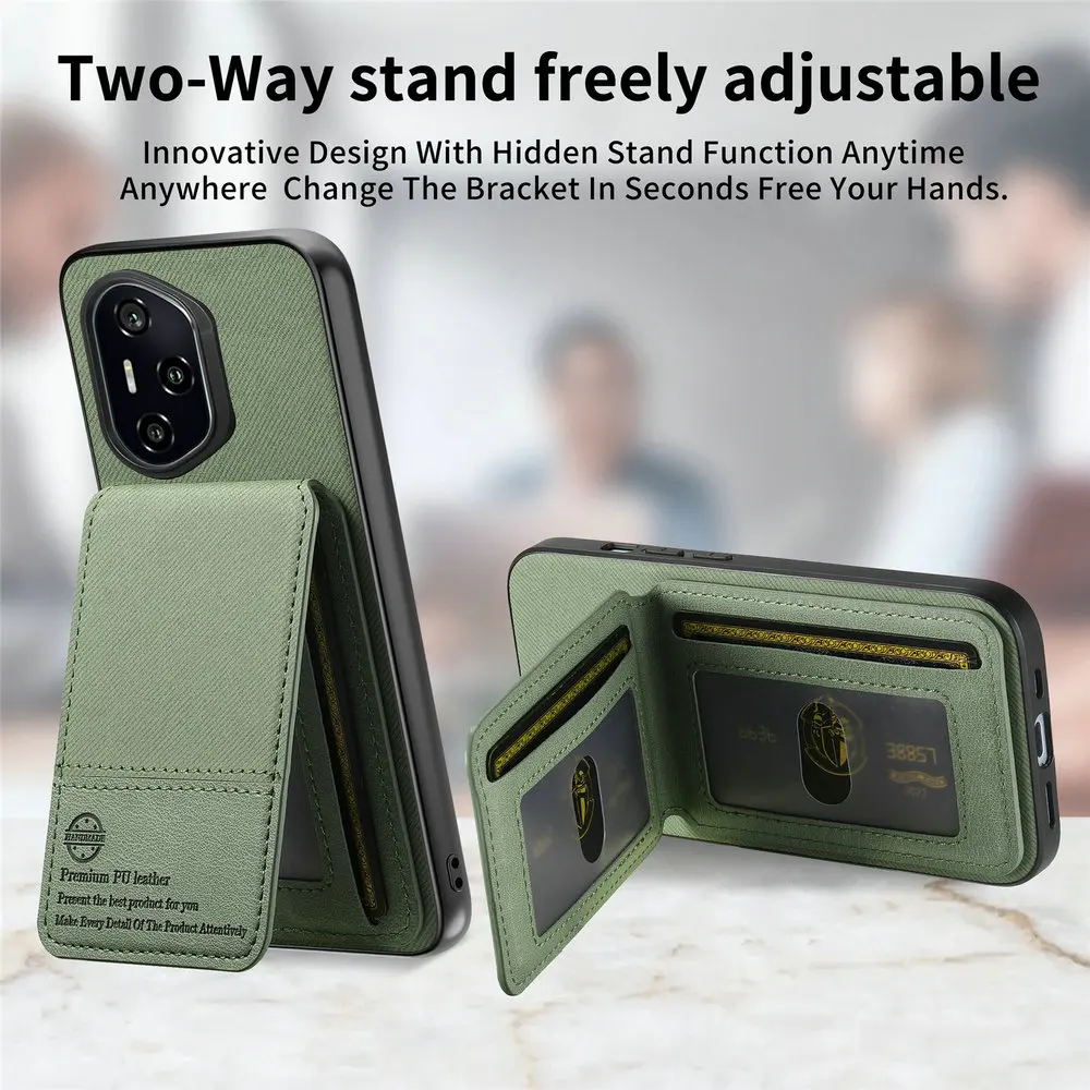 Luxury RFID Leather Card Holder Stand Case - Premium Back Cover
