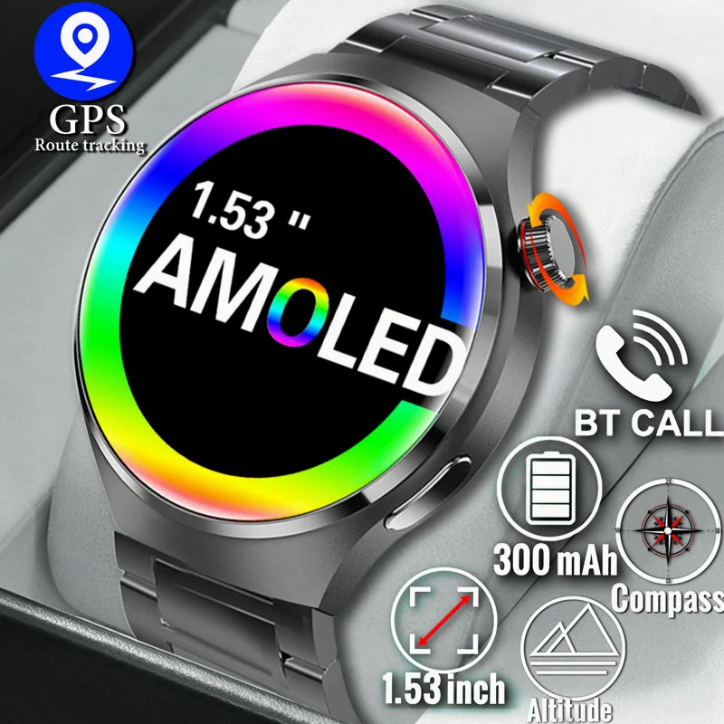 

2023 Новые смарт-часы для мужчин Huawei Xiaomi Ios Gt4 Pro часы Health Amoled Bluetooth Вызов Ip68 Водонепроницаемые Nfc смарт-часы Gps