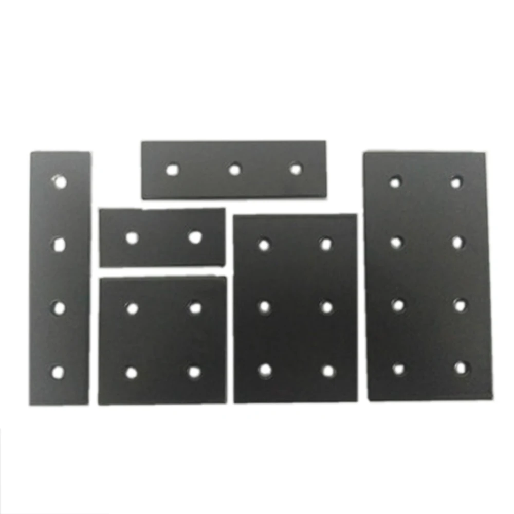 Aluminum Angle Connector 3030 4040 6060 8080 2/3/4/8 Hole Black Strip Plate