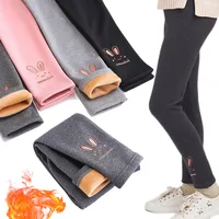 Leggings pour enfants de 3 à 8 ans, bas thermiques doublés en polaire, pantalons décontractés pour bébés, pantalons chauds, collants élastiques en forme de lapin, 2026 1