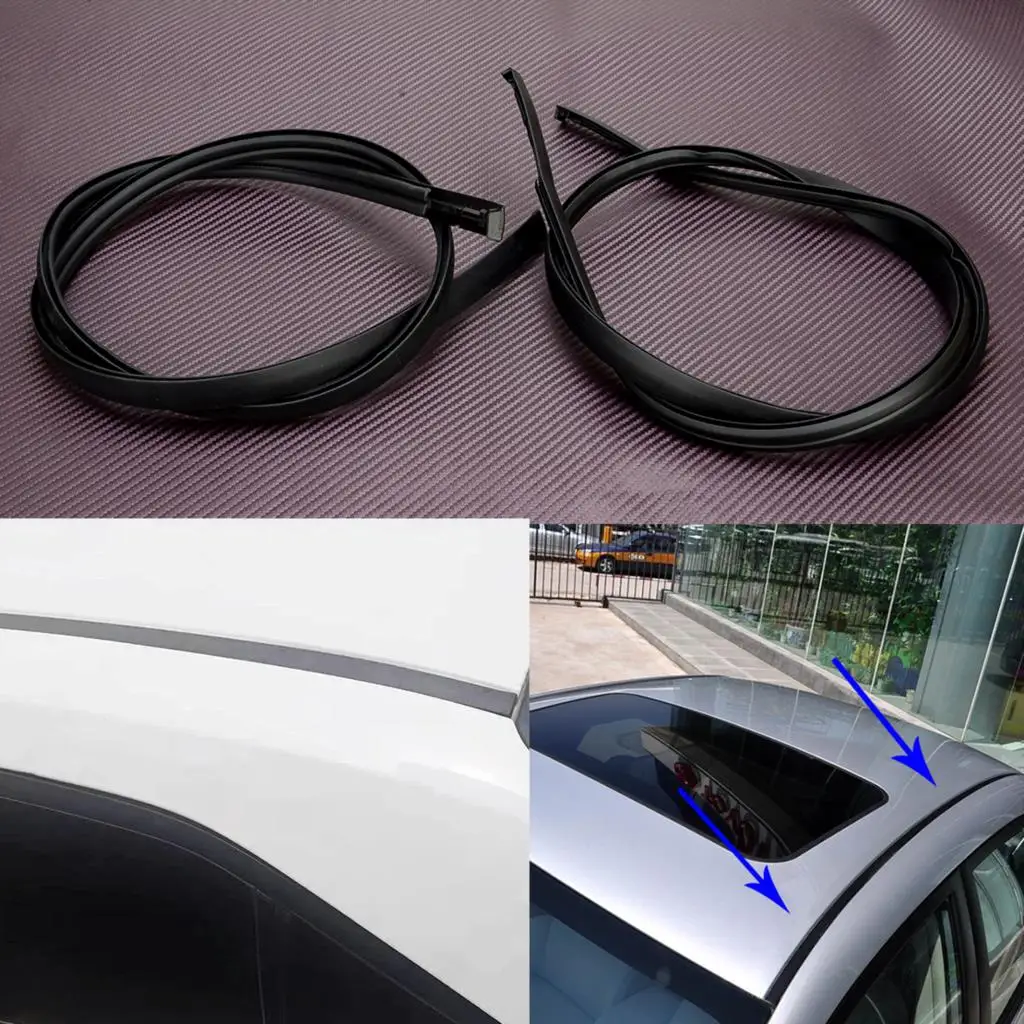 1PairLeftRightSideCarRoofTrimMoldingStripsRubberFitfor
