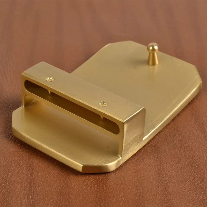 

Men's Plate Belt Buckle Solid Brass Buckle Strong Sturdy Metal Brushed Surface Western Belt Buckle Belt Accessories 4.0cm Wide