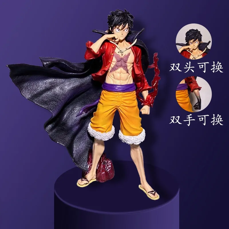 

21.5cm One Piece Figures Monkey D. Luffy Anime Figure Double Headed Anime Periphery Collection Desktop Display Gift Toys for Kid