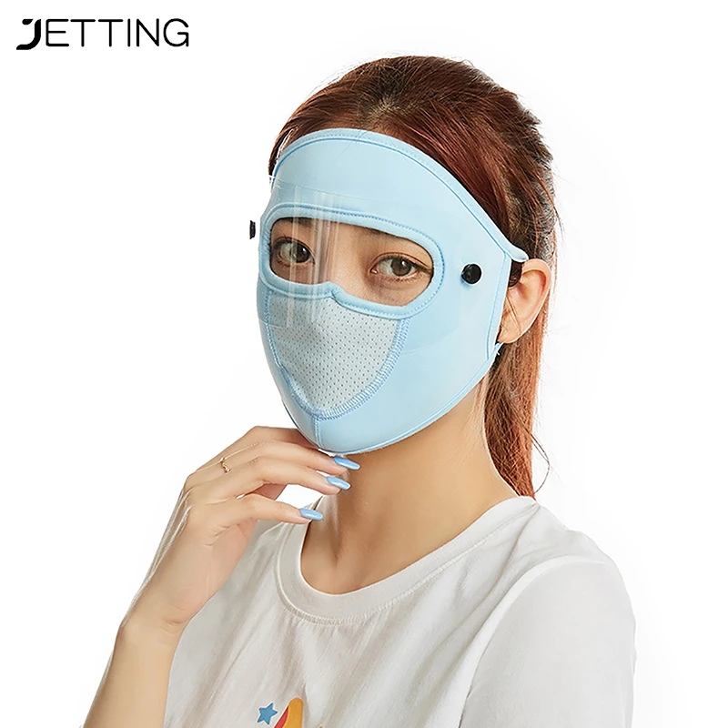 

Sunscreen Mask Women Summer Full Face Ice Silk Neck Protection Outdoor Dustproof Breathable Anti-ultraviolet Thin Face Mask