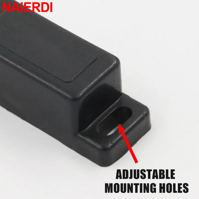 10 Pieces Plastic Cabinet Magnet Latch Black Magnetic ABS Cabinet Catches For Cupboards Drawers and Shutters