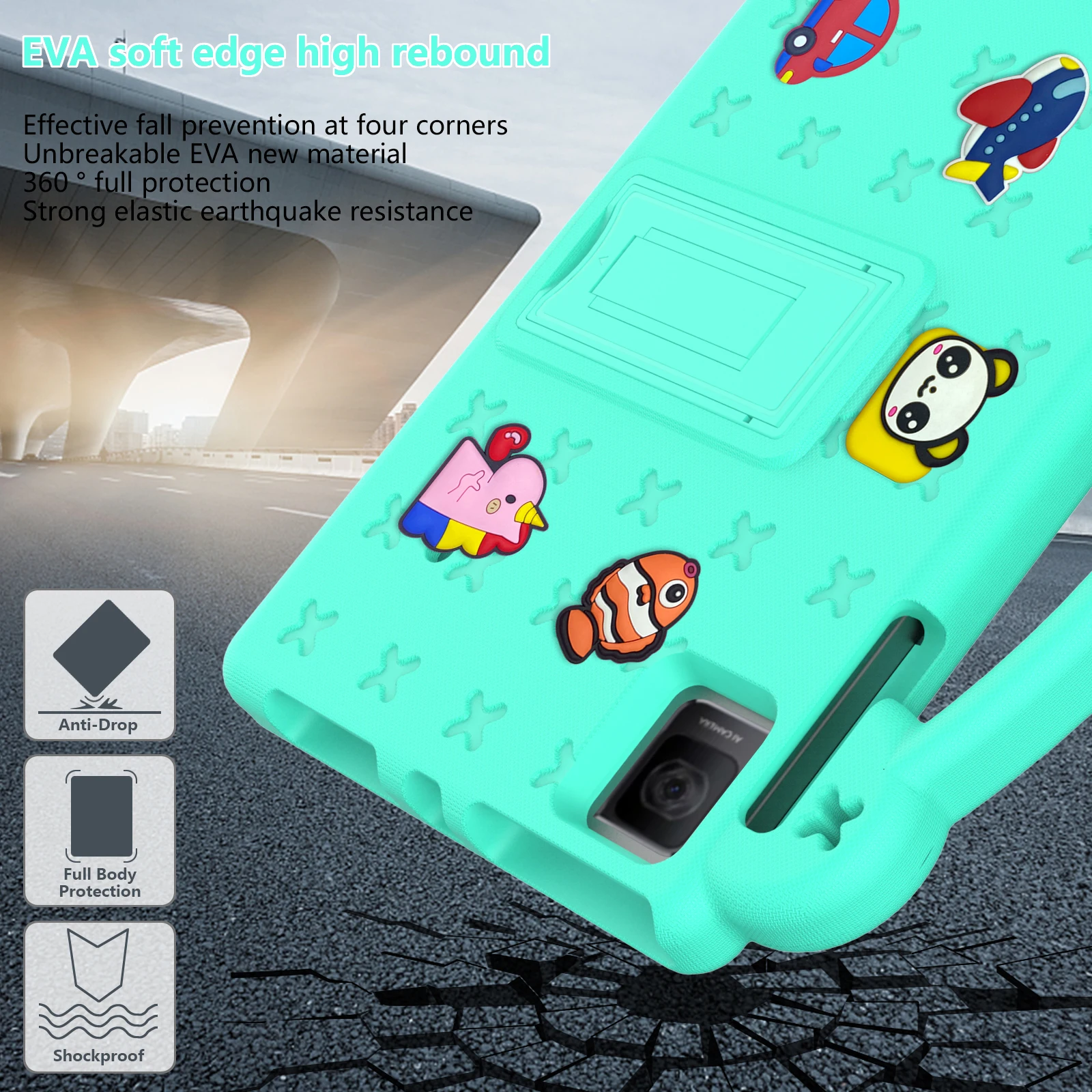 Kids Shockproof Tablet Case with Handle & Stand