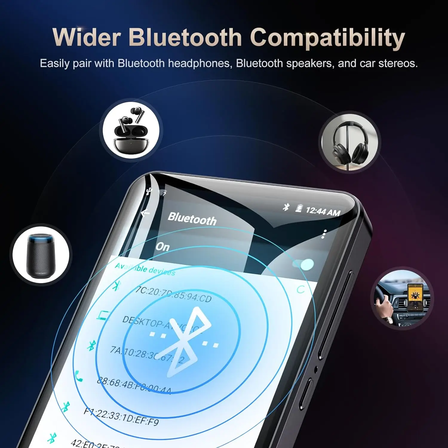MP3 Player With Bluetooth 5.0 and WiFi 4.0-inch 1080P Full Touchscreen MP4/with Speakers Portable Digital HiFi FM/up to 512GB mp4 player music player mini media player