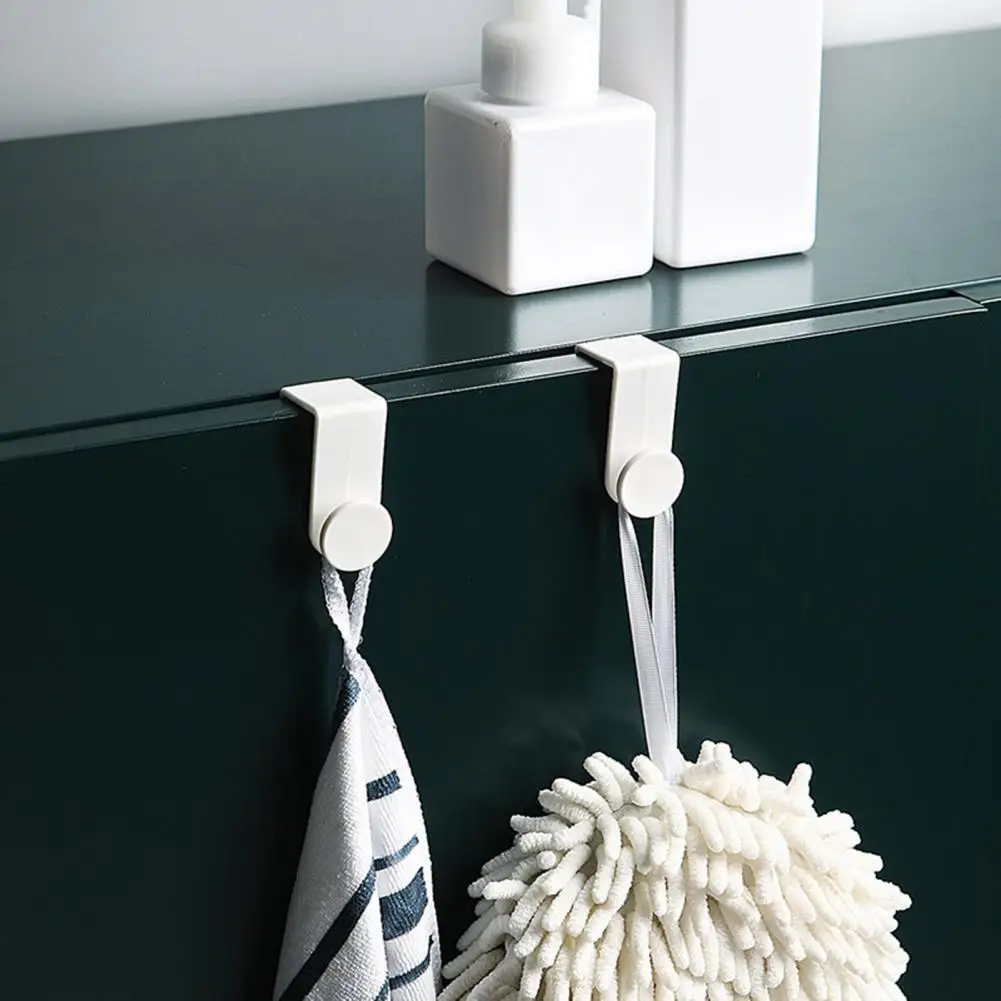 2Pcs Simple No Drilling Multifunctional Clothes Hanger Over The Door Cabinet Door Hook for Indoor Cabinet Hook