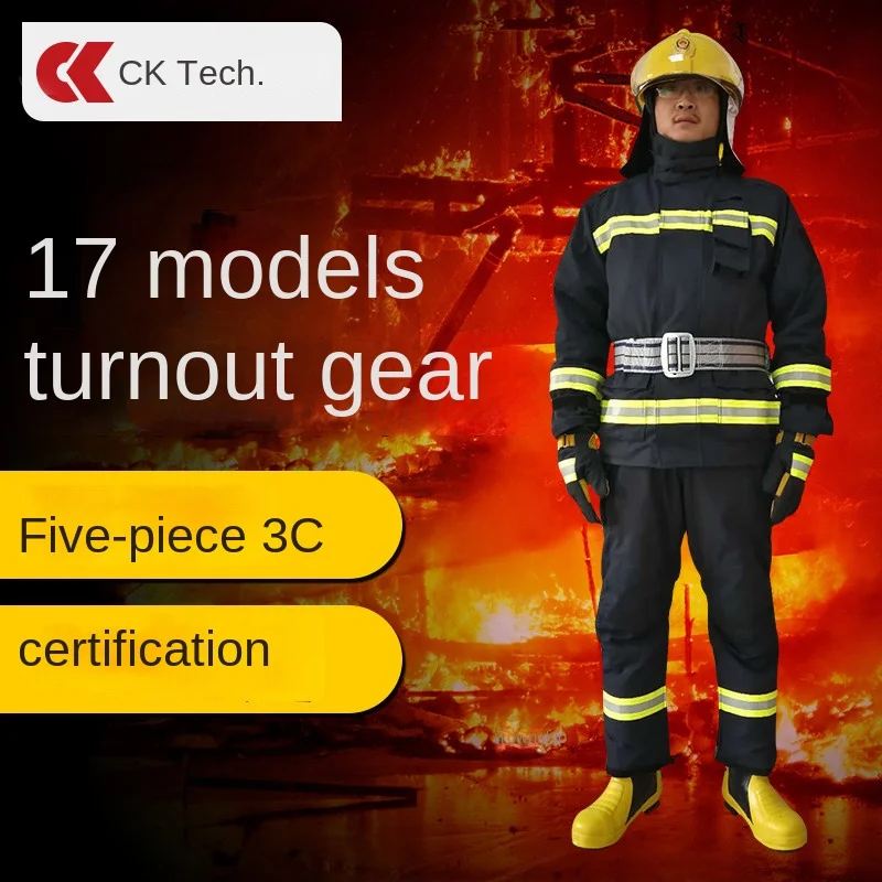 CK Tech.Flame Retardant Clothing Fireproof Waterproof Heatproof Protective Resistant Clothes Helmet Boots Belt Cloth Pants Set