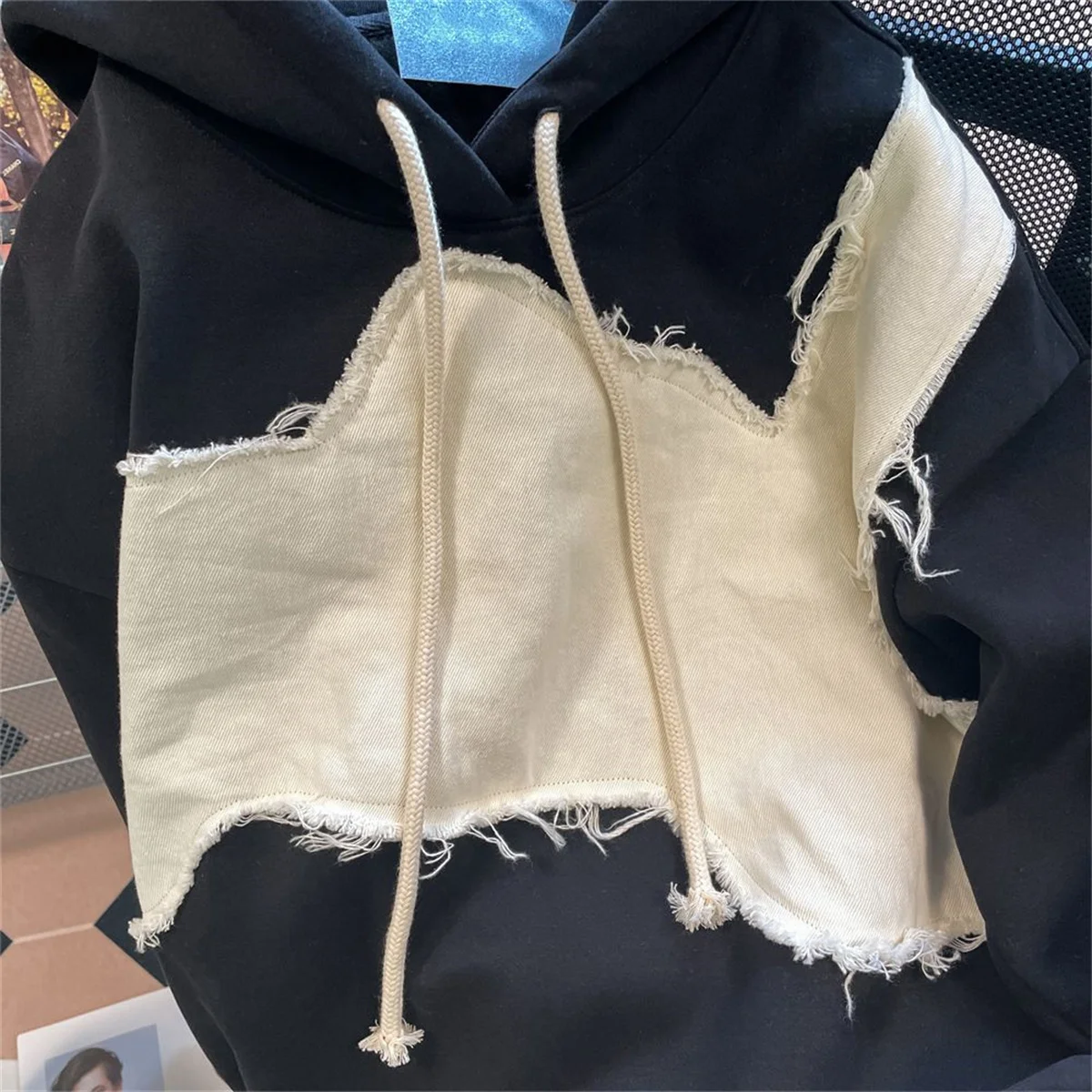 Spring And Autumn Male Vitality Fashion Trends Versatile Simple Lazy Wind 2025 New Color Blocked Patchwork Hooded Jacket