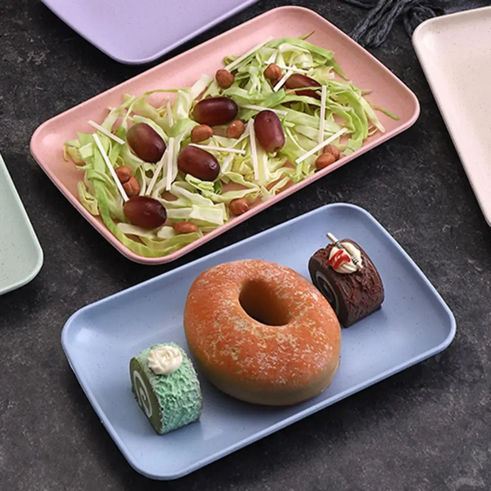Long Lasting Great Rectangle Spit Bone Dish Fruit Snack Small Plate Plastic Serving Plate Food Grade for Restaurant