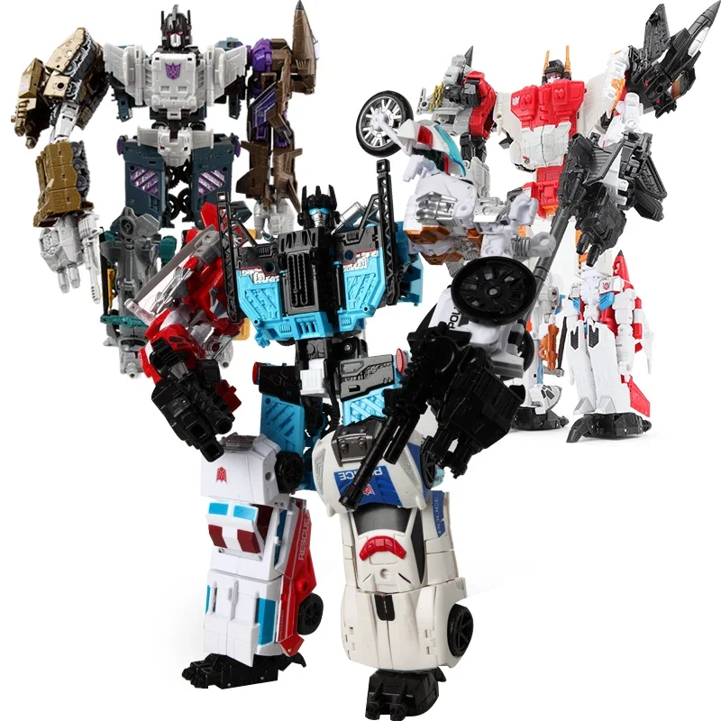 

5in1 Model Combiners Superion Deformation HaiZhiXing Toy Action Robot Bruticus Figma IDW Devastator Car Figure Transformation