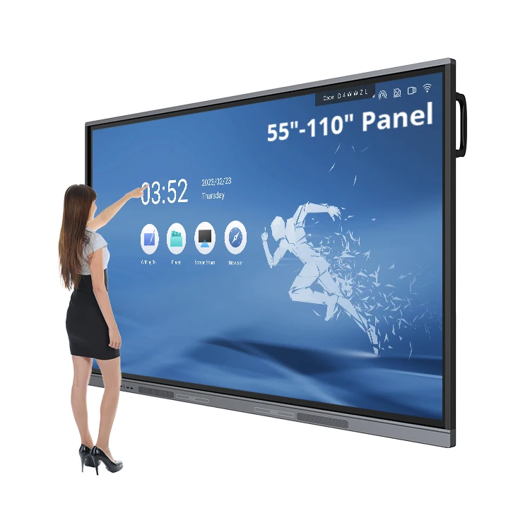 4K Android OPS 65 Inch Interactive Display Smart Board 75 Inch Touch ...