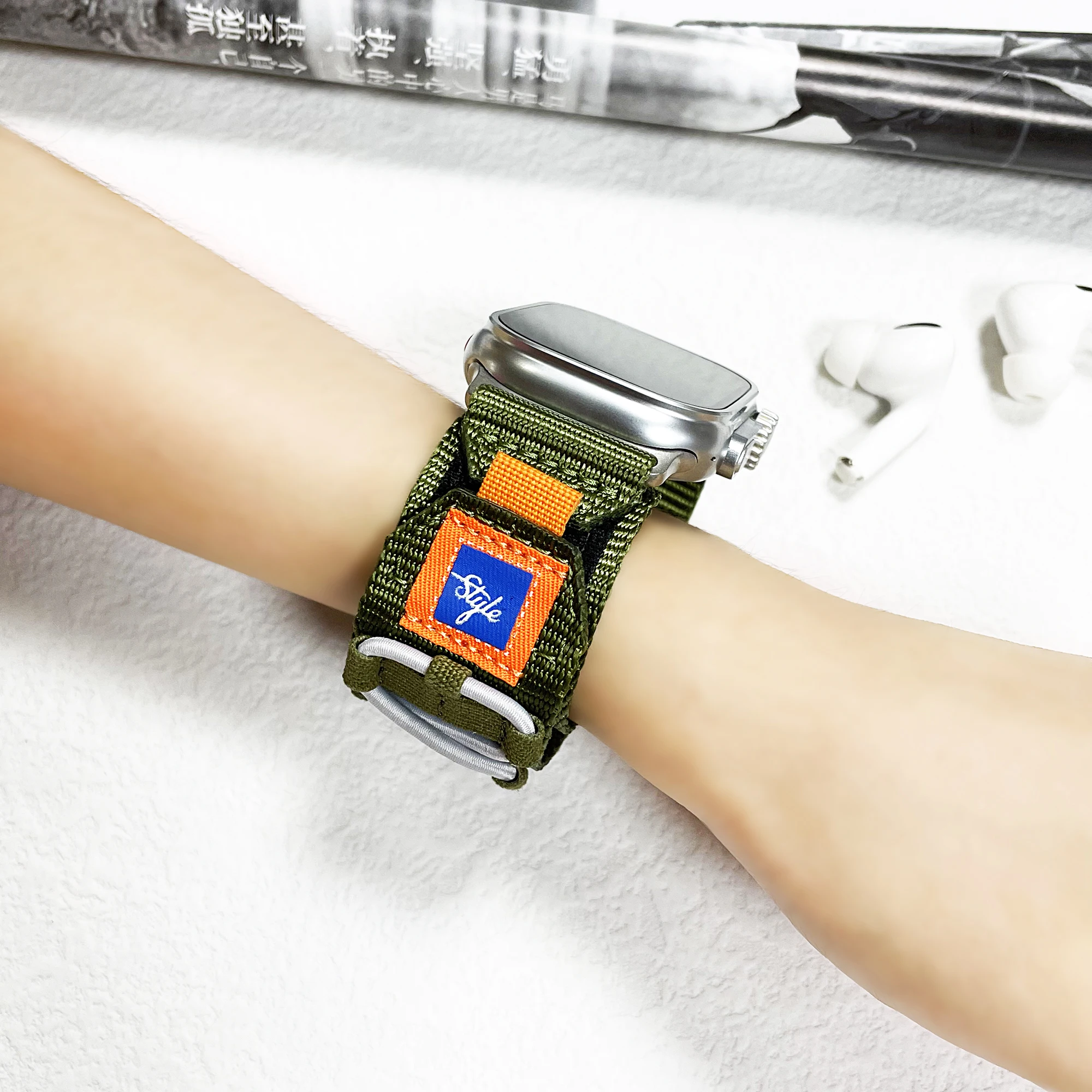 VWAR Taktisches Nylonarmband für Apple Watch Ultra 2 Band 49 mm 44 mm 45 mm Trail-Sportarmband für Iwatch Serie 10 9 8 7 6 SE 5 – Detail 12