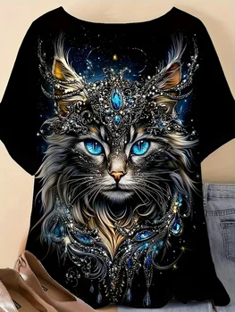 Cute Cat Print Tee 1