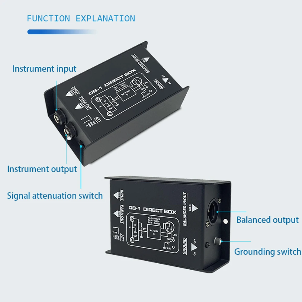 Audio Box Signal Converter Audio Converter Single Channel DI-Box Passive Stereo DIRECT BOX DI-Box Direct Injection Box