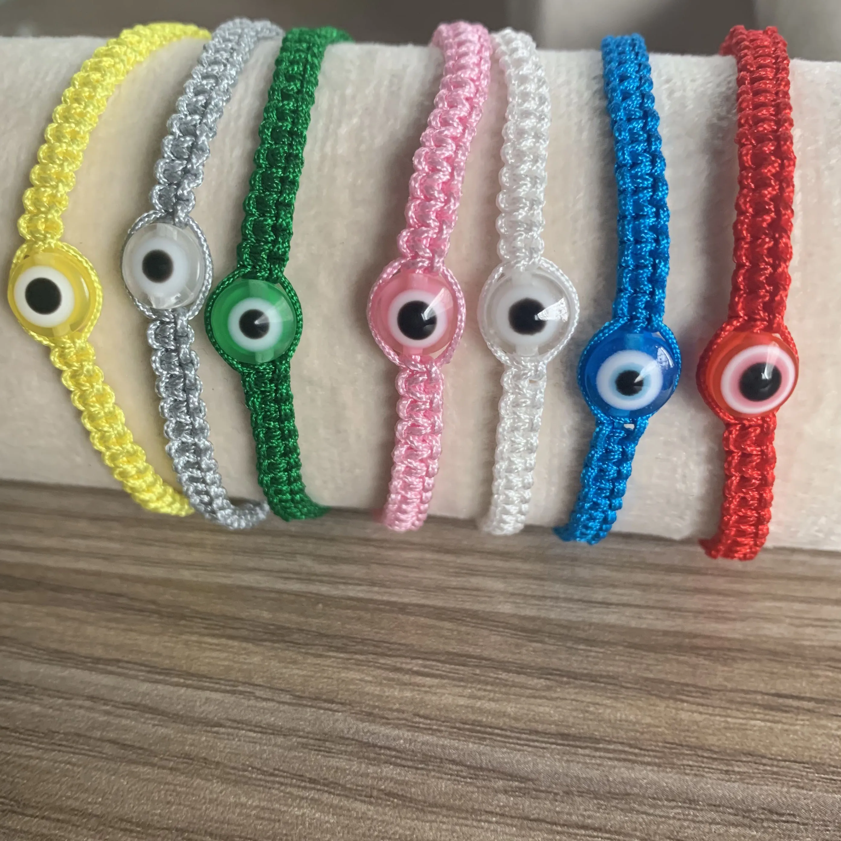 9 цветов плетеный вручную плоский узел турецкий демонический глаз браслет на