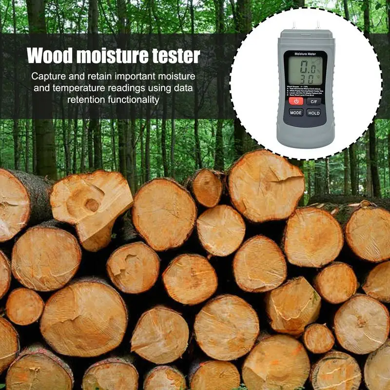 Wood Moisture Meter Multifunctional Digital Humidity Meter Digital Moisture Effective Temperature Humidity Monitor