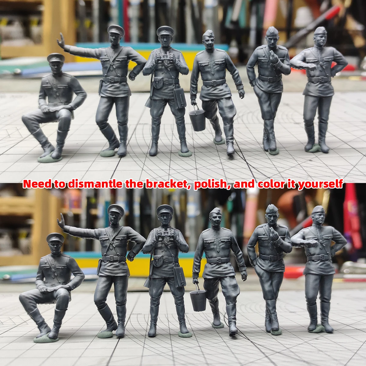 소련군 휴식군인 군대 팀 군인 세트 조립 플라스틱 군사 모형 키트 1/72 1/35 1/48