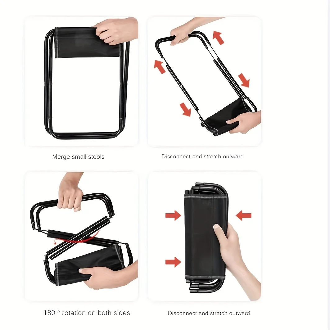 Portable Ultralight Foldable Stool, Stainless Steel Folding Chair With Bag, For Outdoor Fishing Camping, Mountaineering folding stool folding chair