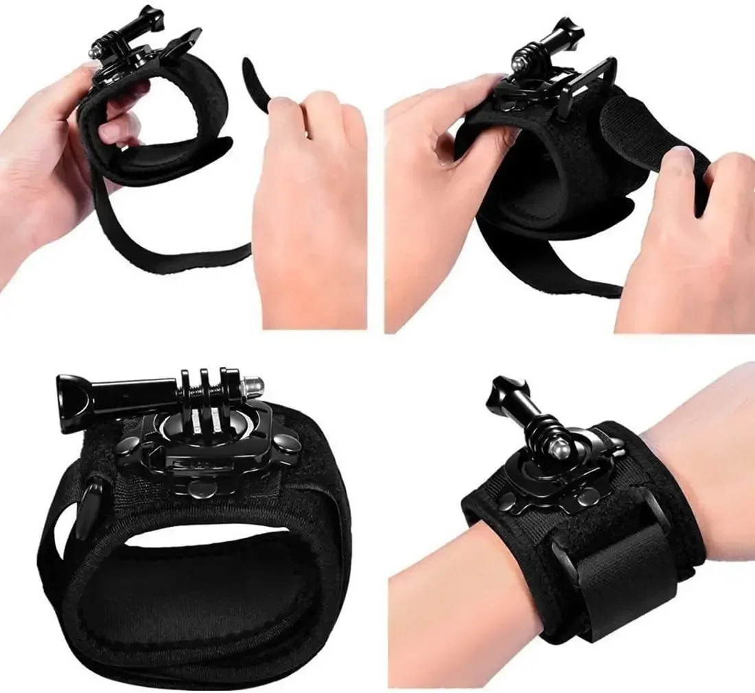 360 Degree Rotation Wrist Band Hand Strap Band Mount For Gopro 13 12 11 10 Insta360 X5 X4 DJI OSMO Action 5Pro 4 3 Camera Mount