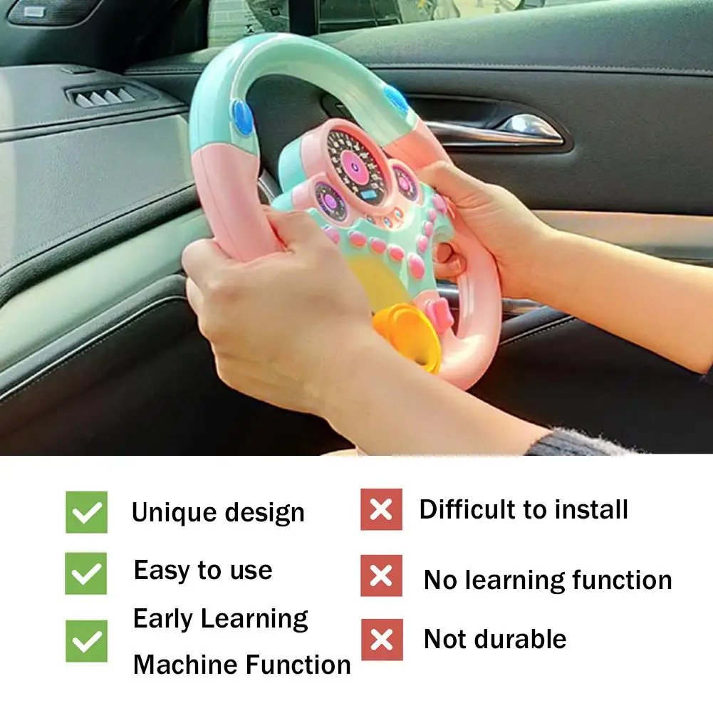 Children Simulated Driving Steering Wheel Toy Eletric Baby Toys