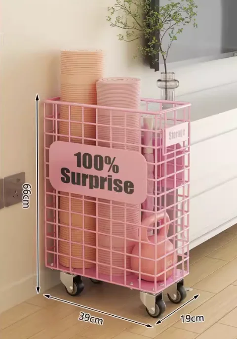 

Yoga mat storage basket with wheel sports fitness equipment storage dumbbells seam storage rack