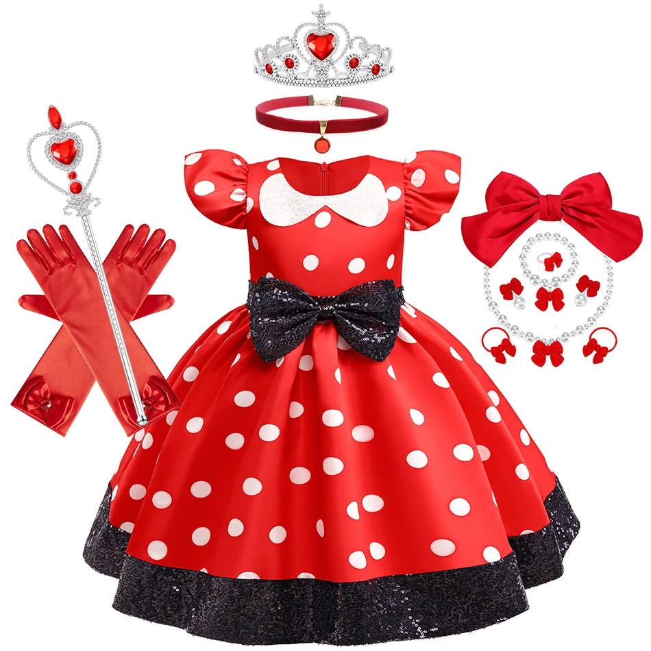 Vestidos de Mickey para niña, disfraz de Minnie de Halloween para