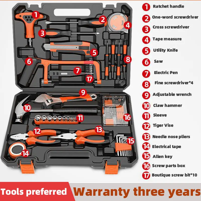 CompleteToolBoxSetHouseholdRepairHandToolSetSocketWrenchScrewdriverKnifeWoodworking