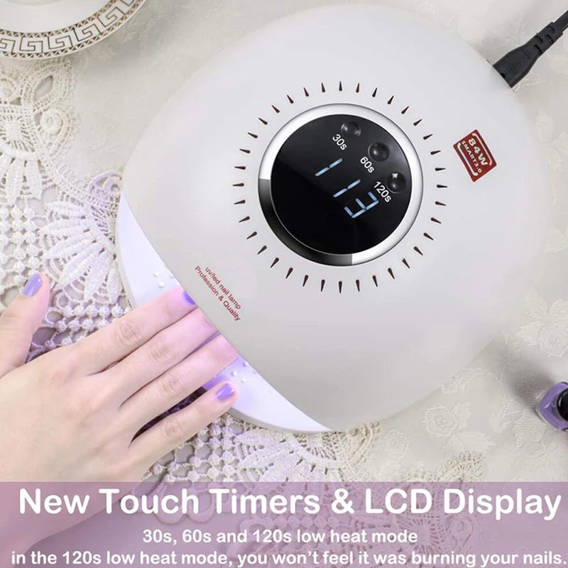 Red Light Nail Lamp Quick Drying Gel Polish With 30/60/120s Timer Auto Sensor Nail Art Machine For Salon 4