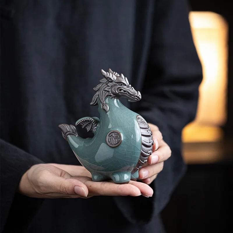 

Керамический дракон, украшения, притягивающие богатство, гостиная, фойе, украшение для винного шкафа, украшение для офиса и рабочего стола
