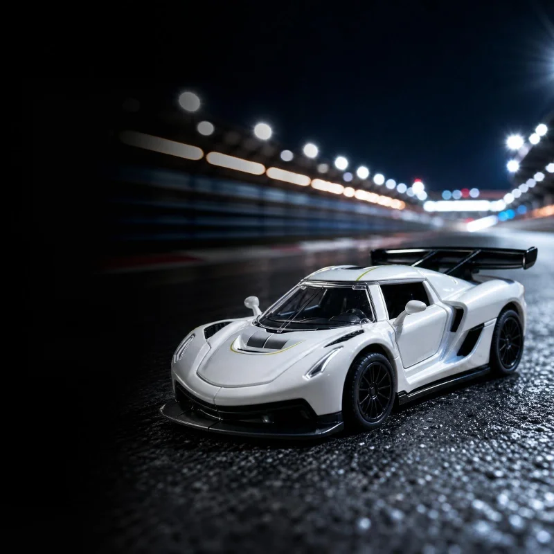 Die-Cast Supercar Toy with Alloy Body and Rubber Tires, Opening Doors Feature