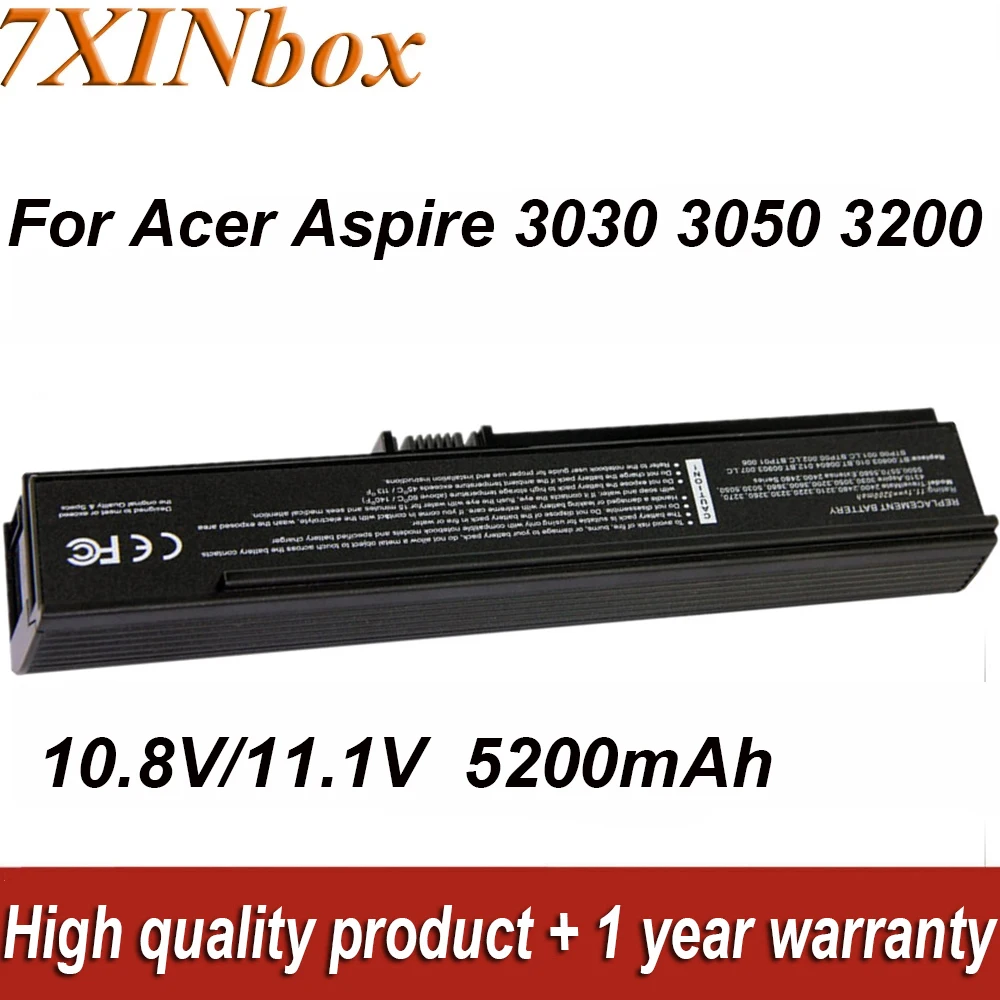 

7XINbox 50L6C40 50L6C48 10.8V 5200mAh Laptop Battery For ACER Aspire 3030 3050 3200 5500 5053 TravelMate 2400 2480 3270 Series