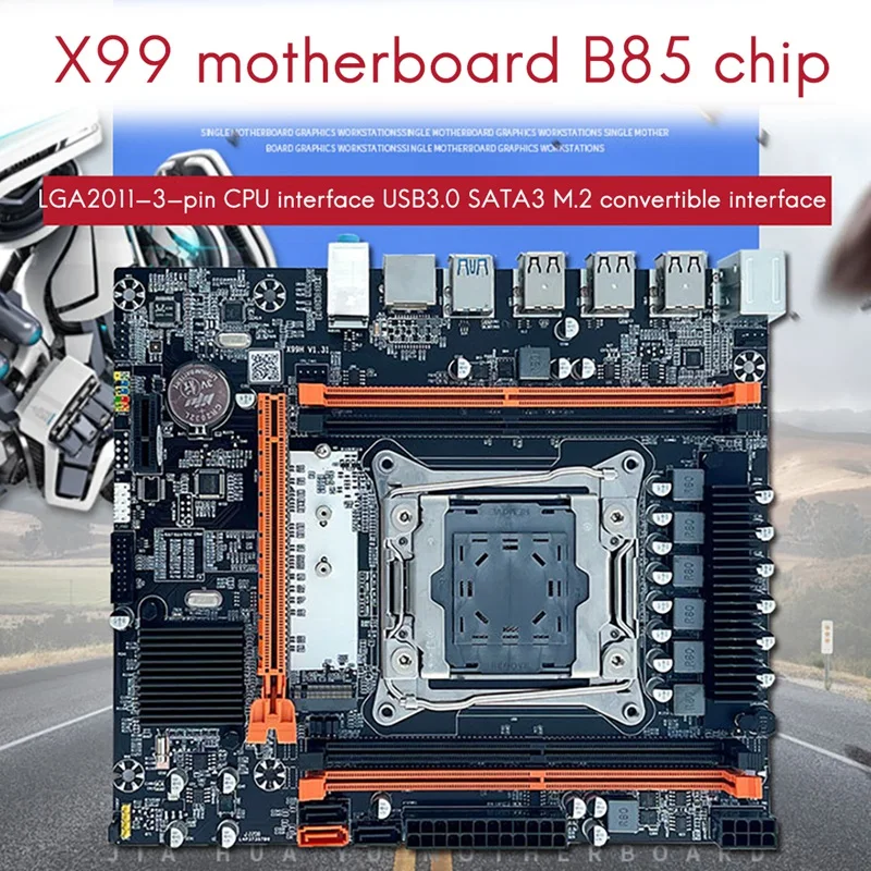 best gaming motherboard X99 Motherboard With E5 2650V3 CPU+SATA Cable B85 LGA2011-3 4X DDR4 REG ECC Memory M.2 PCIE SATA3.0 Desktop Motherboard motherboards computer