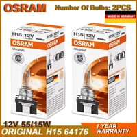 OSRAM Original H15 64176 PGJ23t-1 Halogen Headlight 12V 55/15W 3200K Daytime Running Light OEM Quality Bulb For Golf Audi (2PCS) 1