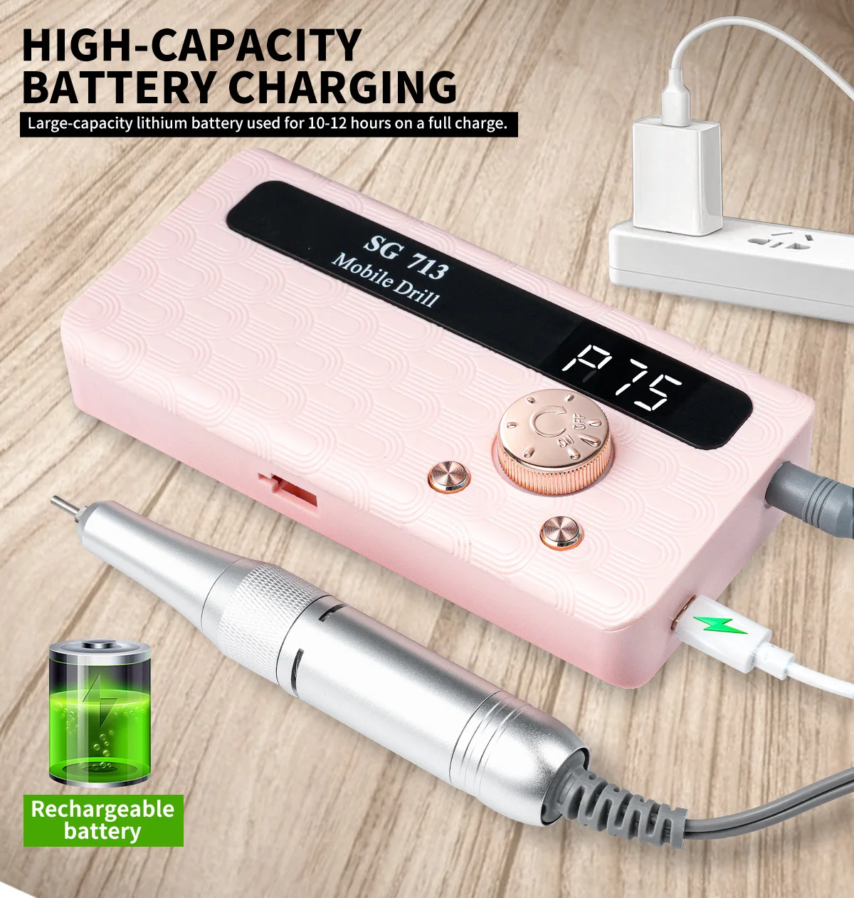 35000/45000RPM Rechargeable Nail Drill Machine Professional Portable Electric Ma