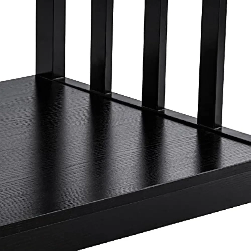 ChooChoo Mission Coffee Table, Black Wood Living Room Table with Shelf, 40 Black 5