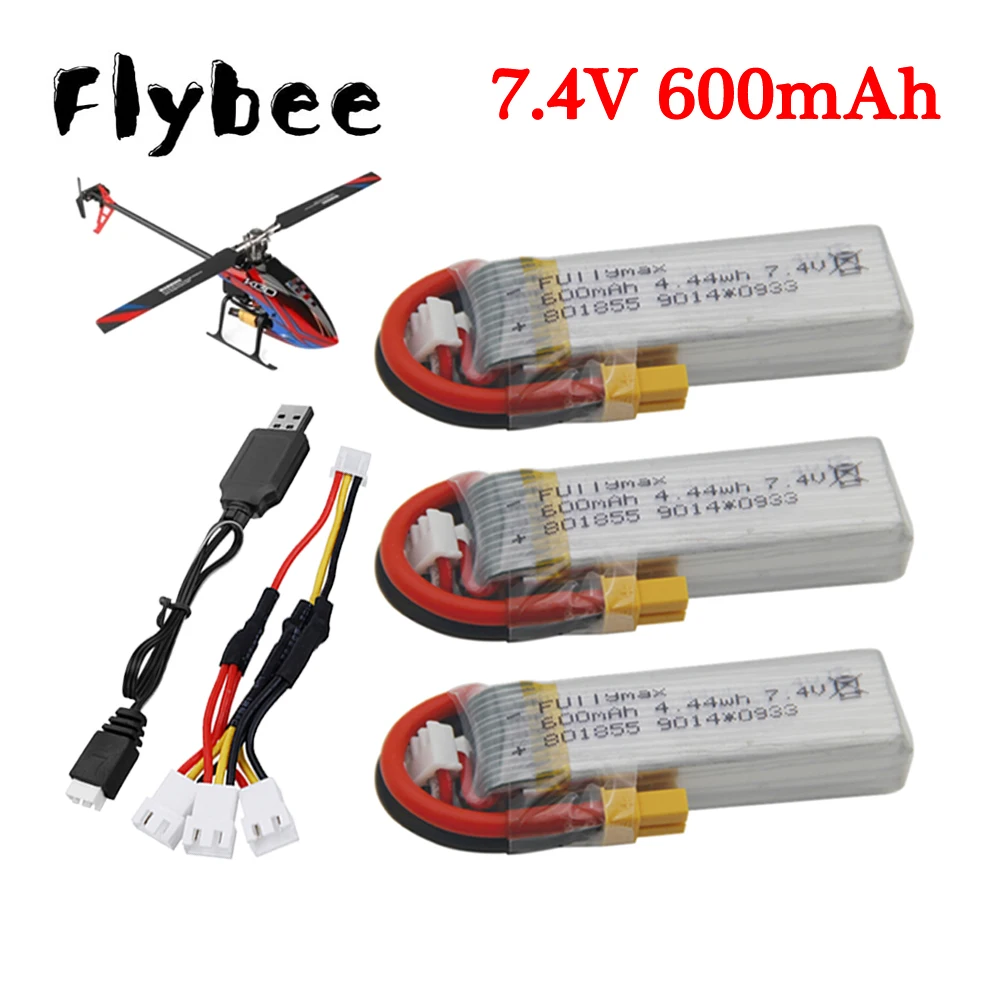

Литий-Полимерный Аккумулятор 7,4 В, 600 мАч, зарядное устройство USB 7,4 В для Wltoys XK K130 Запчасти для радиоуправляемого вертолета 2s 7,4 В, аксессуары для аккумулятора ру дрона